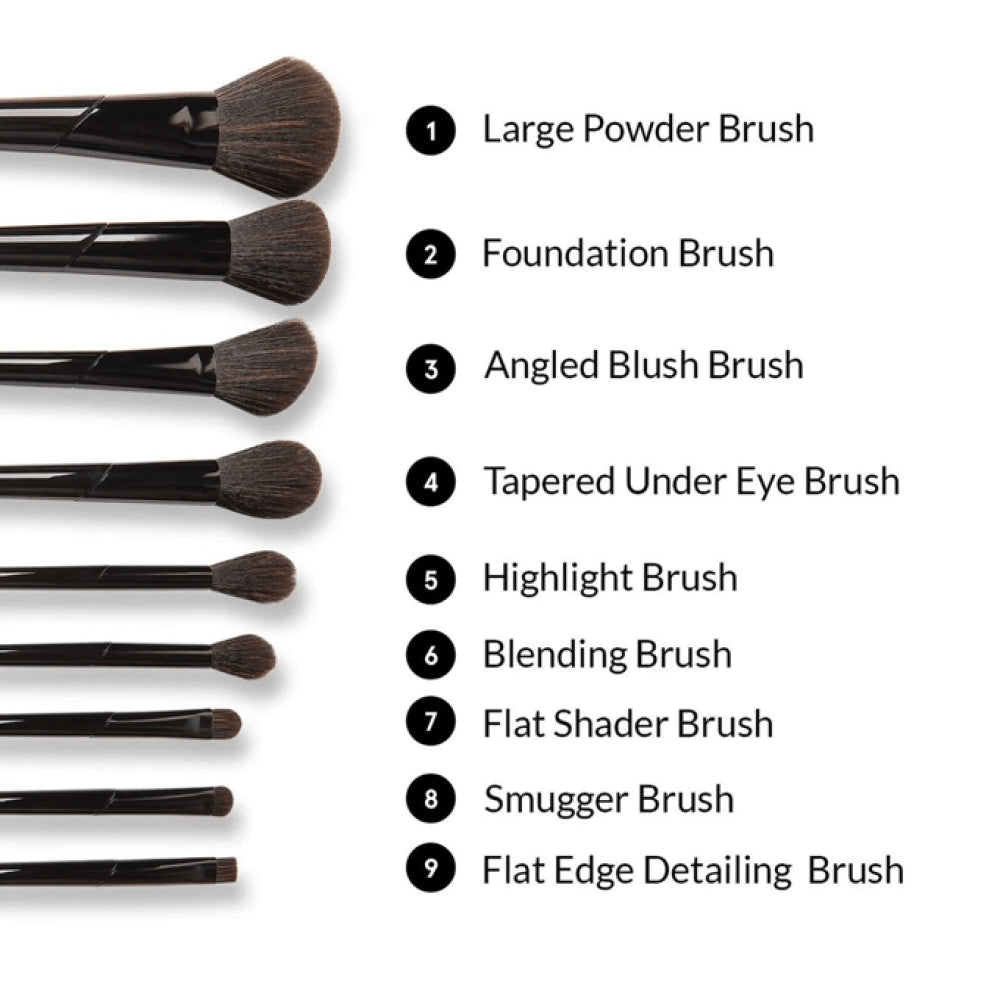 BH Cosmetics Nazanin Kavari Makeup Brush Set - 9 Pieces.