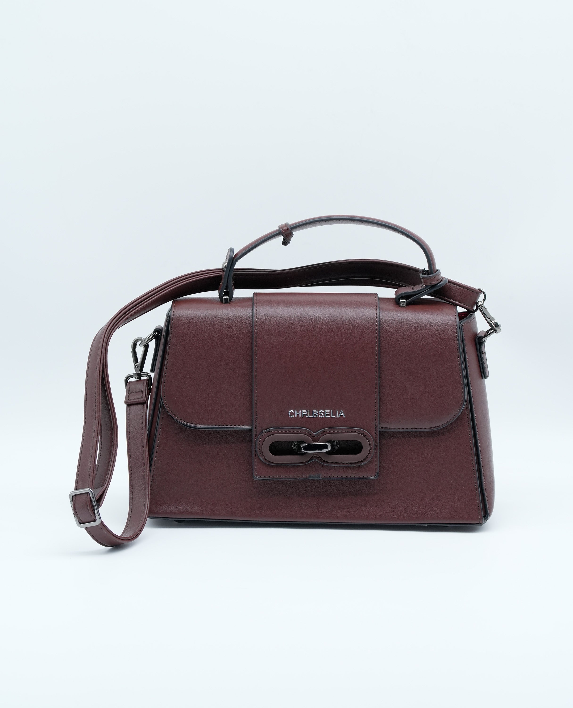Elegant Women's Handbag with Twist Lock, Sturdy Handle, Detachable Strap & Matching Wallet.