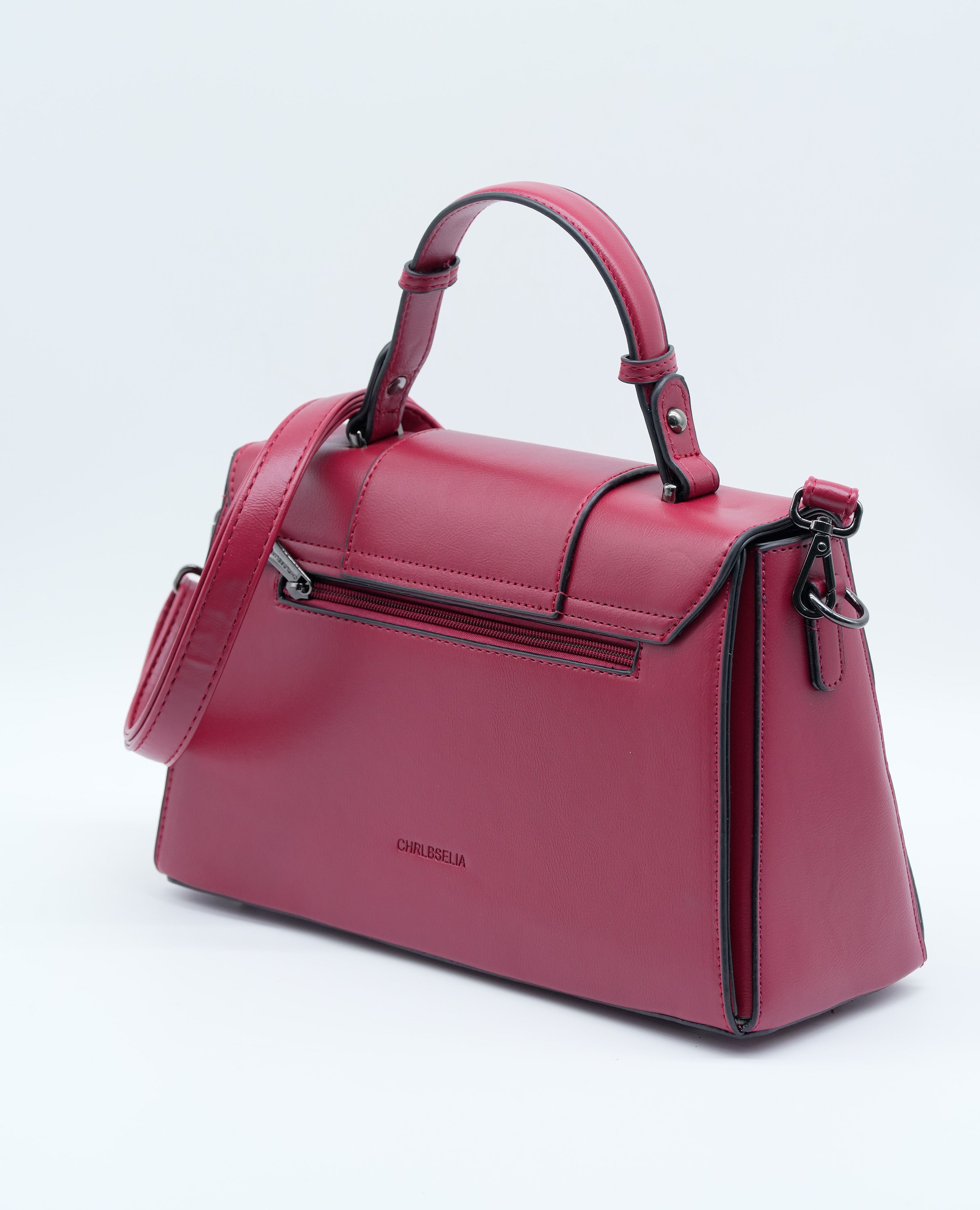 Elegant Women's Handbag with Twist Lock, Sturdy Handle, Detachable Strap & Matching Wallet