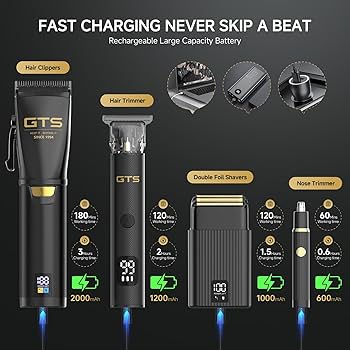 ماكينة حلاقة الشعر الاحترافية للرجال من جي تي إس، طقم تشذيب اللحية
