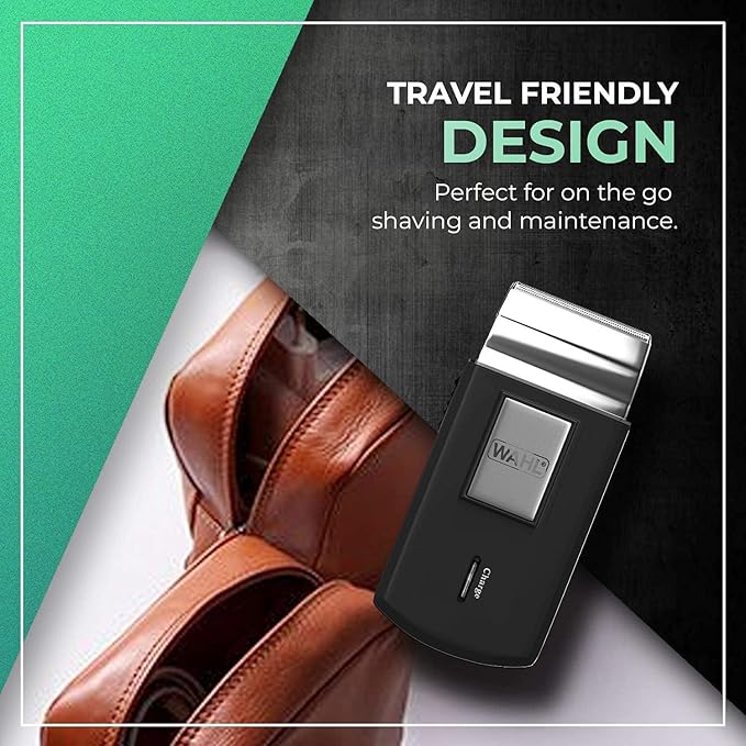 WAHL Travel Shaver Rechargeable Electric Shaver for Men Travel Size