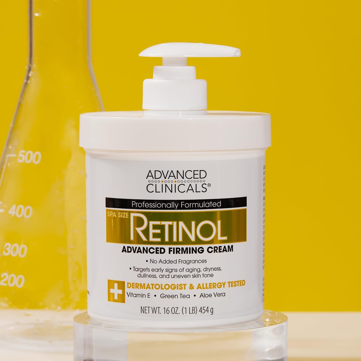 Advanced Clinicals Retinol Cream with Vitamin E, Aloe Vera and Green Tea - 454 g