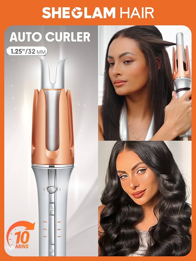 SHEGLAM It-Curl Rotating Curling Iron with 3 Temperatures, 2-way rotation