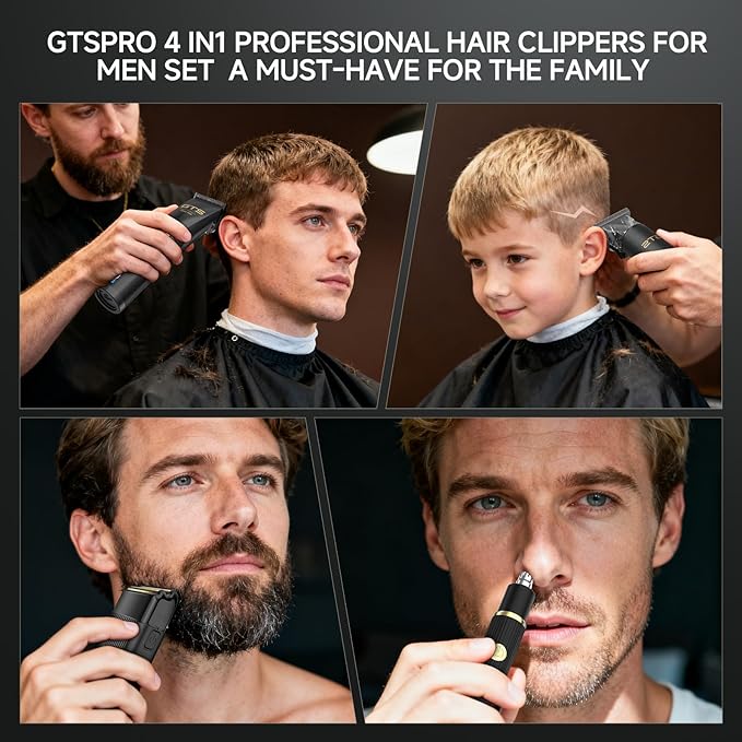 ماكينة حلاقة الشعر الاحترافية للرجال من جي تي إس، طقم تشذيب اللحية