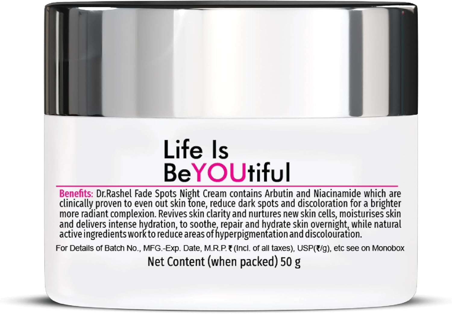 DR.RASHEL White Skin Face Night Cream For Women and Men (50 g)