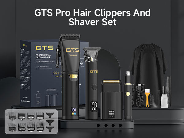 ماكينة حلاقة الشعر الاحترافية للرجال من جي تي إس، طقم تشذيب اللحية