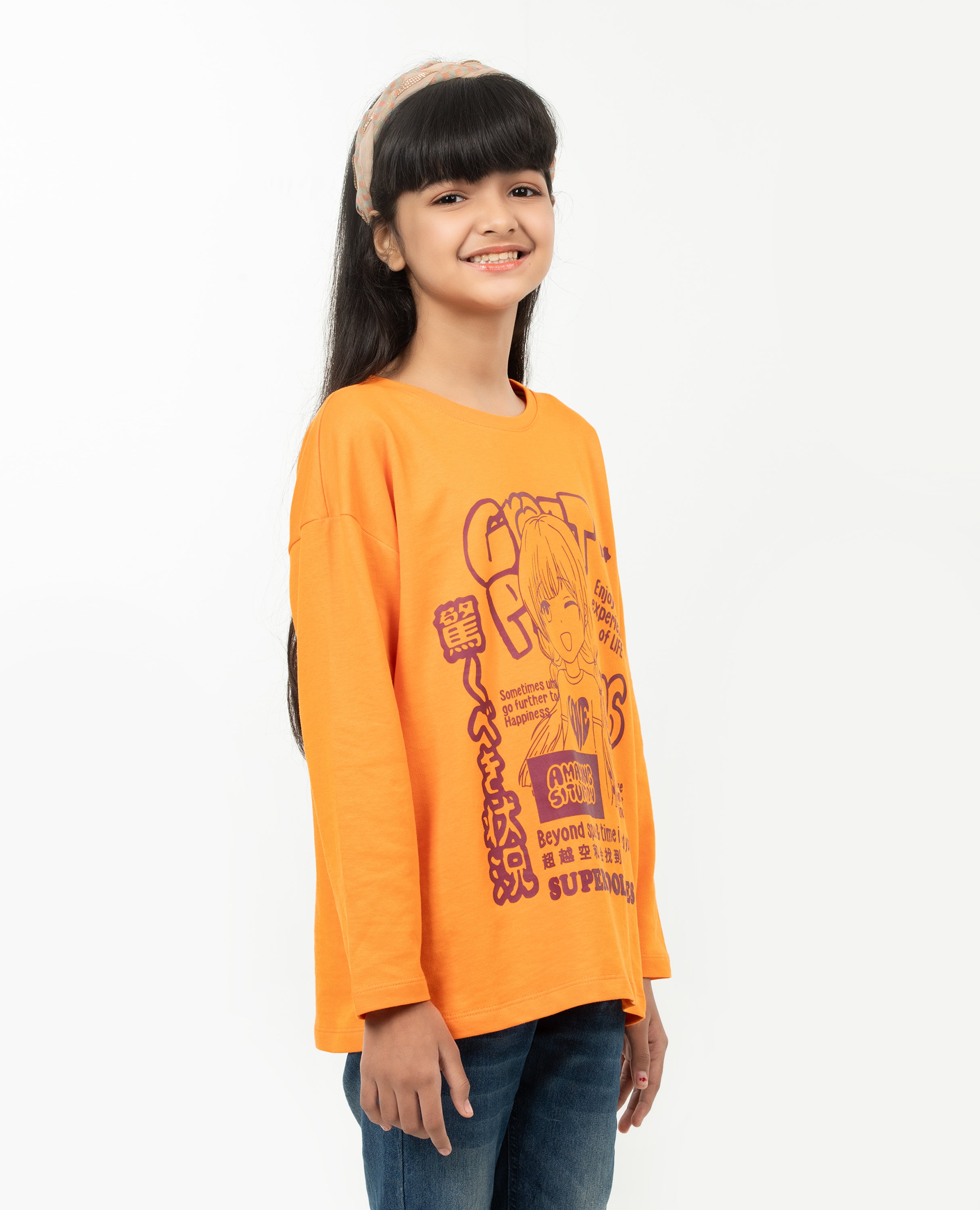 Girl’s Drop Shoulder Long sleeve  T-shirt