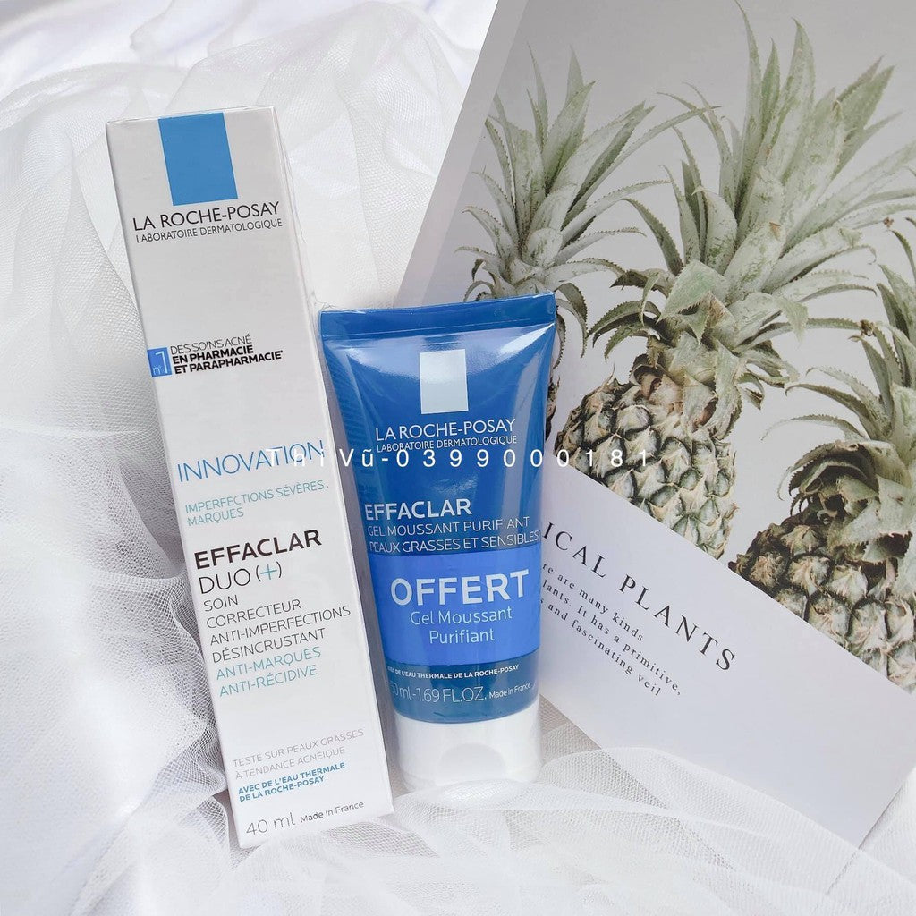La Roche-Posay Effaclar Duo+ Cream 40ml + Effaclar Purifying Foaming Gel for Oily Sensitive Skin 50ml