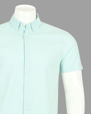 Men's Solid Slim Fit Shirt with Short Sleeves