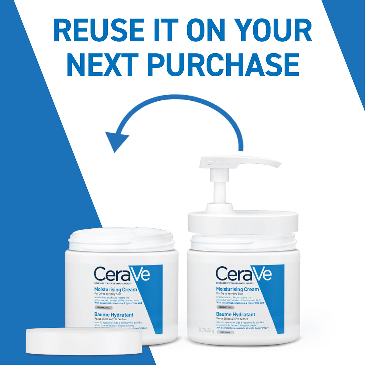 Cerave Moisturizing Cream With Pump For Dry Skin With Ceramides & Hyaluronic Acid – 454g