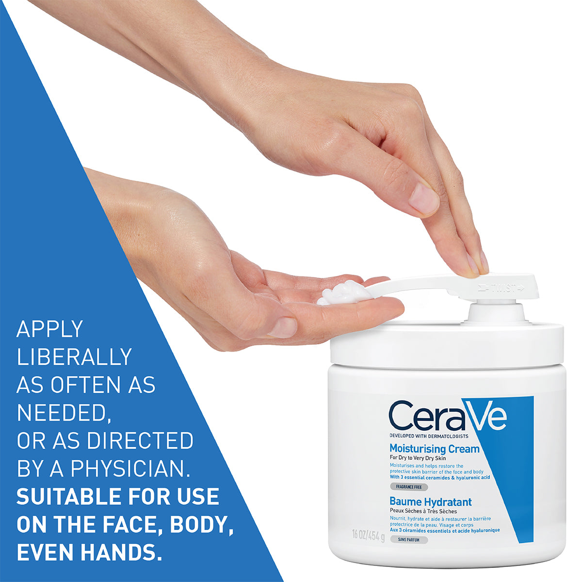 Cerave Moisturizing Cream With Pump For Dry Skin With Ceramides & Hyaluronic Acid – 454g