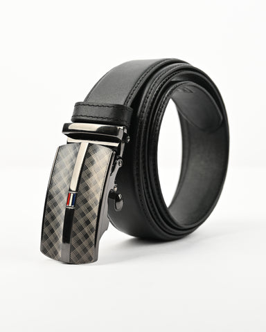 Men's PU Leather Belt Pants Belts with Easier Adjustable Buckle,