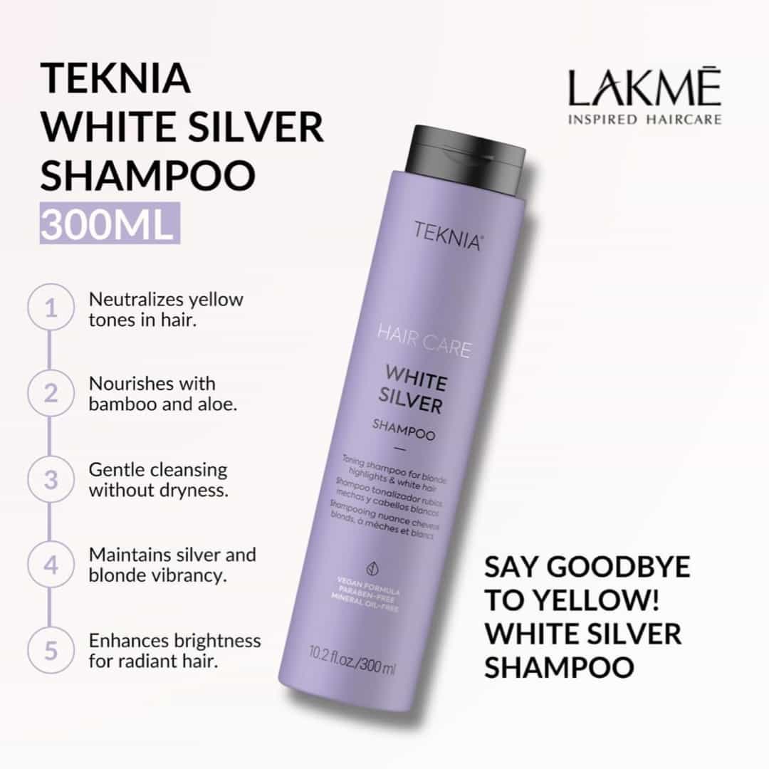 Lakme Teknia White Silver Shampoo for Blonde Highlights and White hair