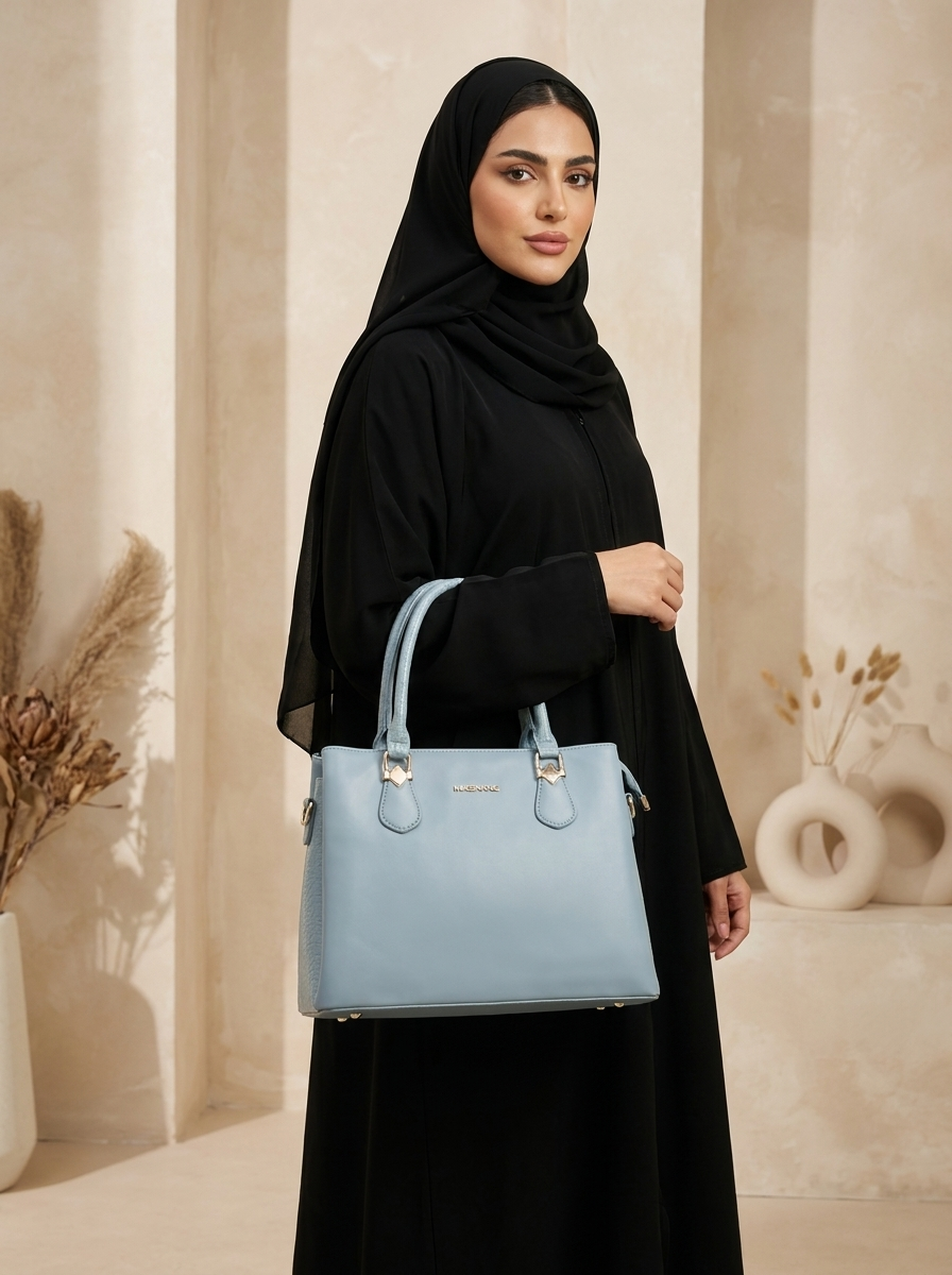 Women's Elegant Top Handle Satchel Bag - Multi-Compartment Crossbody Handbag