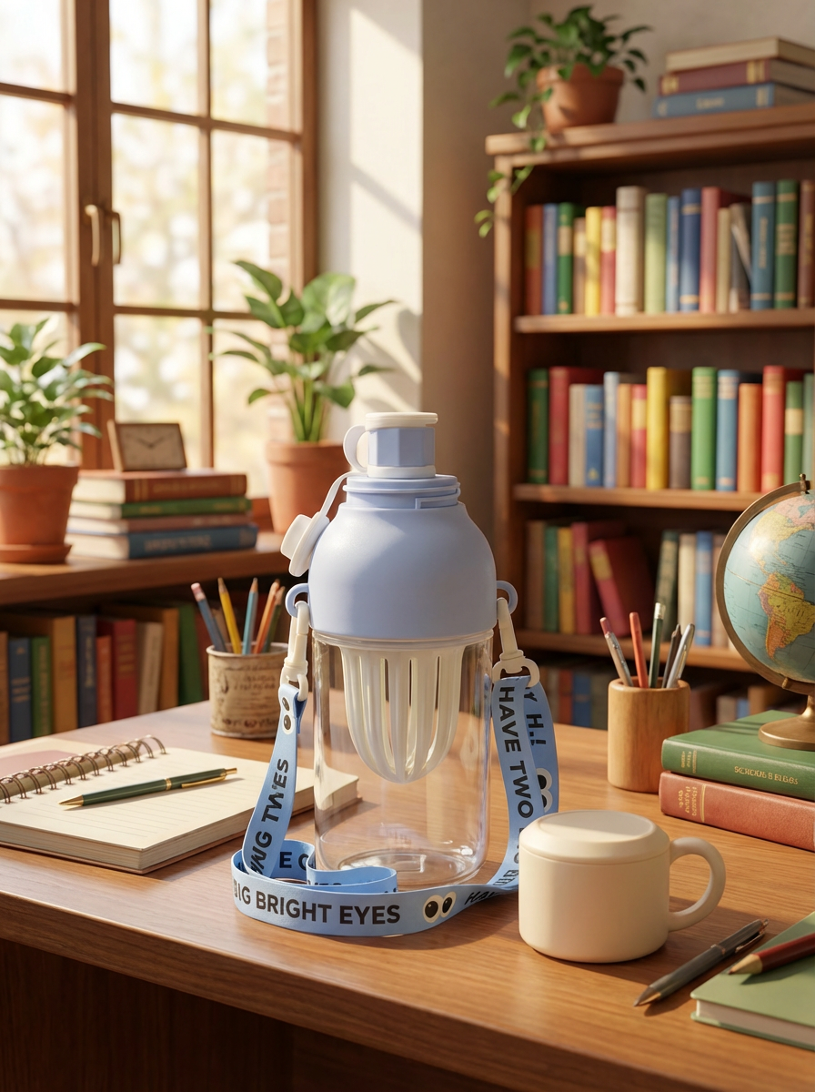 Portable Infuser Water Bottle with Cup Lid - 480 ml