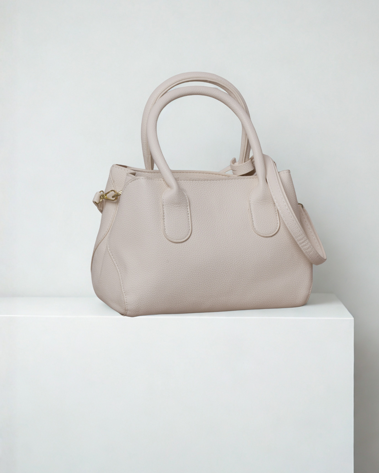 Classic Cognac Pebbled Satchel | Soft Top Handle Everyday Crossbody Tote