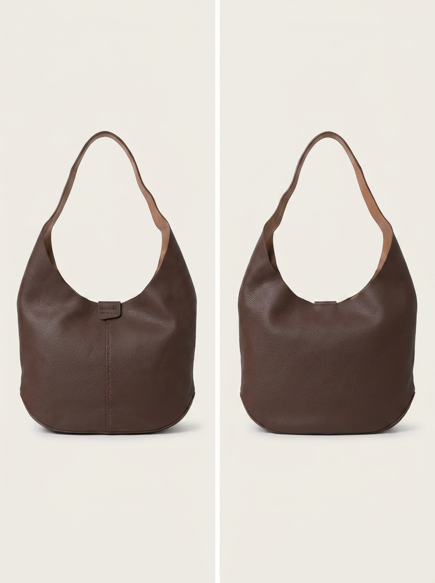 Women's Minimalist Hobo Shoulder Bag with small bag – 2 Piece Set
