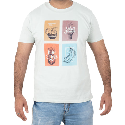 Chic Italian-Inspired Style: Men's Printed T-Shirt 5-Piece Bundle