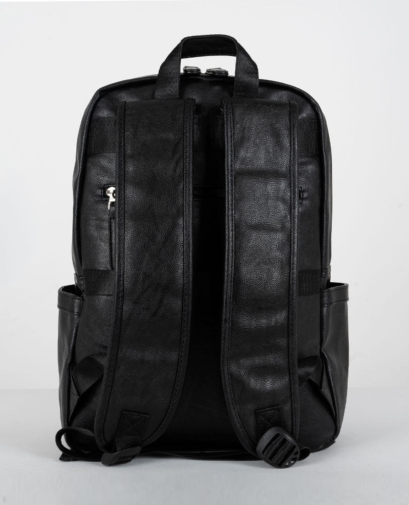 Leather Style Zip front functional backpack