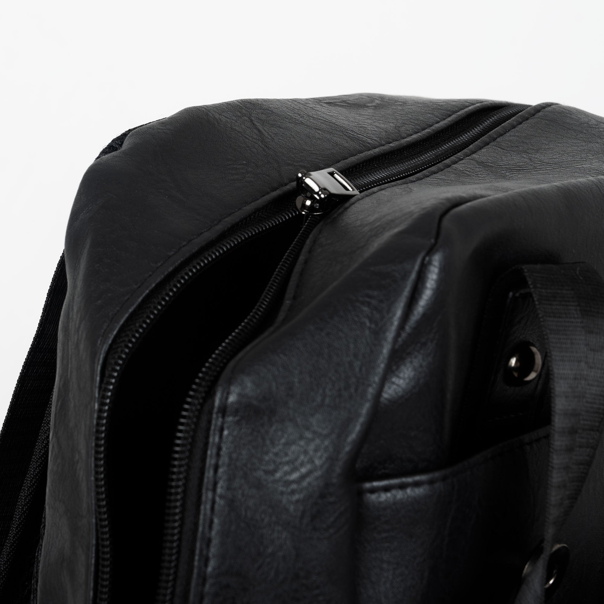 Leather Style buckle backpack