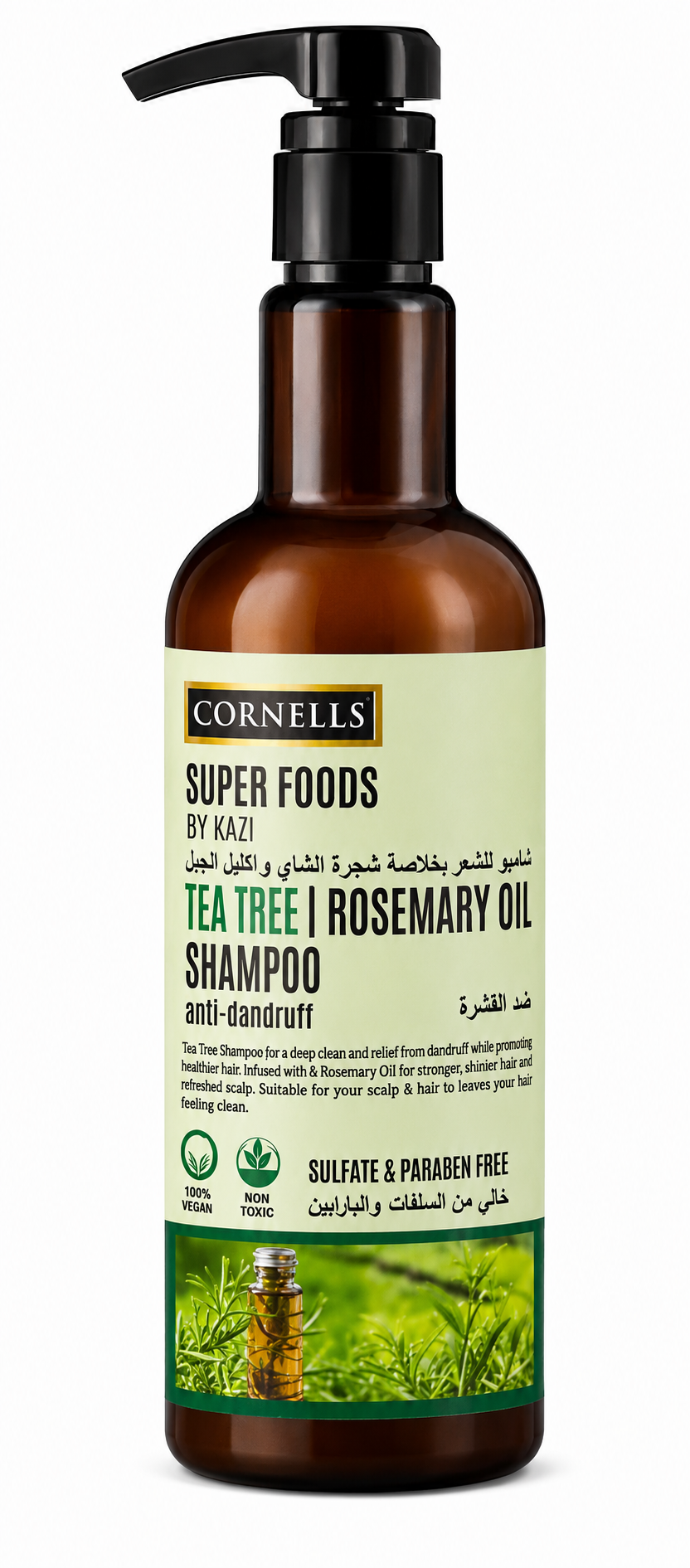 Cornells Super Foods Tea Tree & Rosemary Oil Shampoo – Anti Dandruff