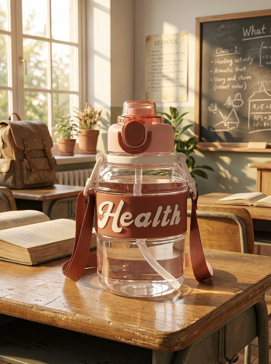 Large Water Bottle with Straw & Strap | Leakproof Sports Bottle – Fine Look