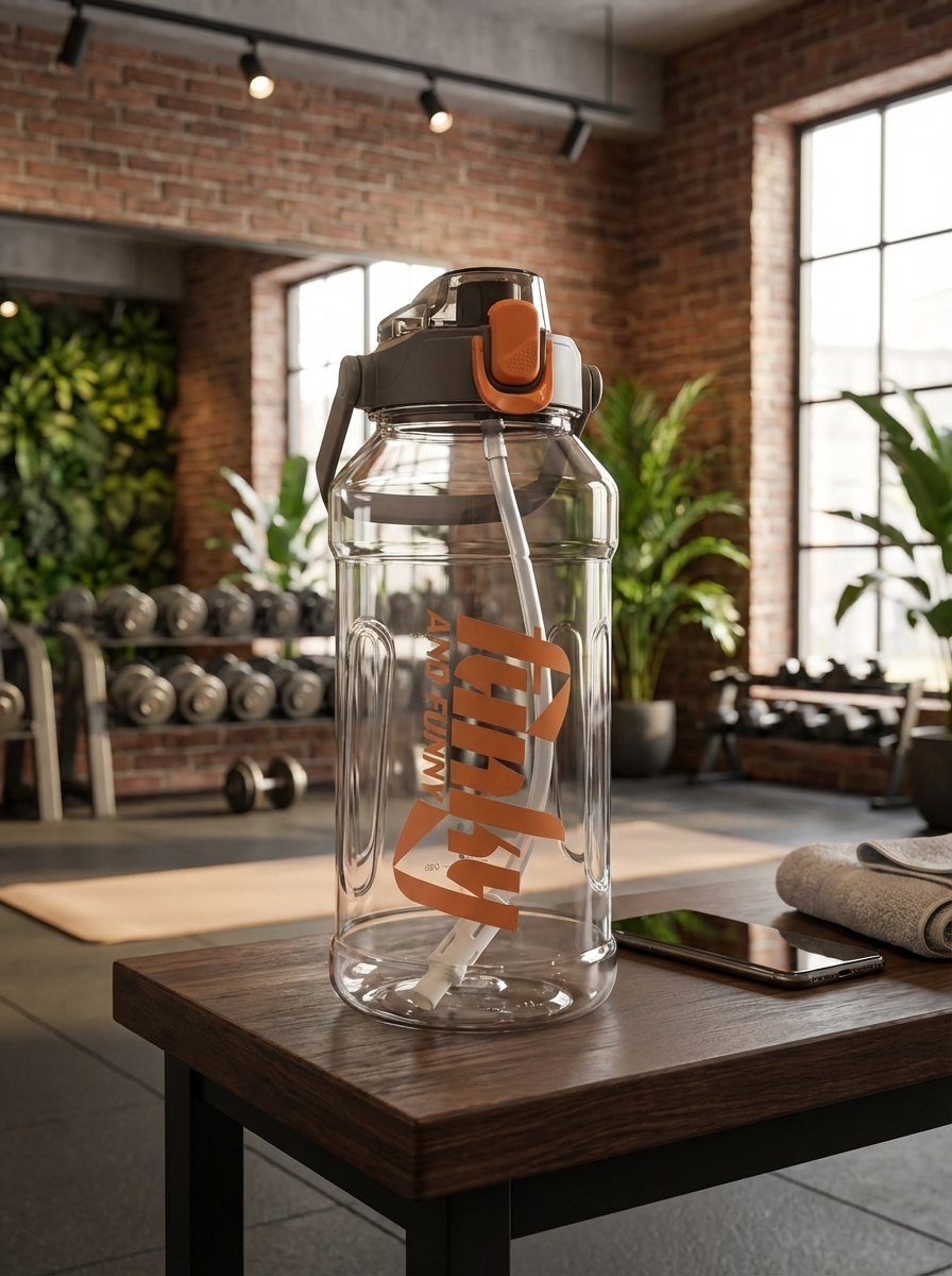 Large Capacity Motivational Water Bottle with detachable small Straw – Leakproof Gym & Sports Hydration Bottle