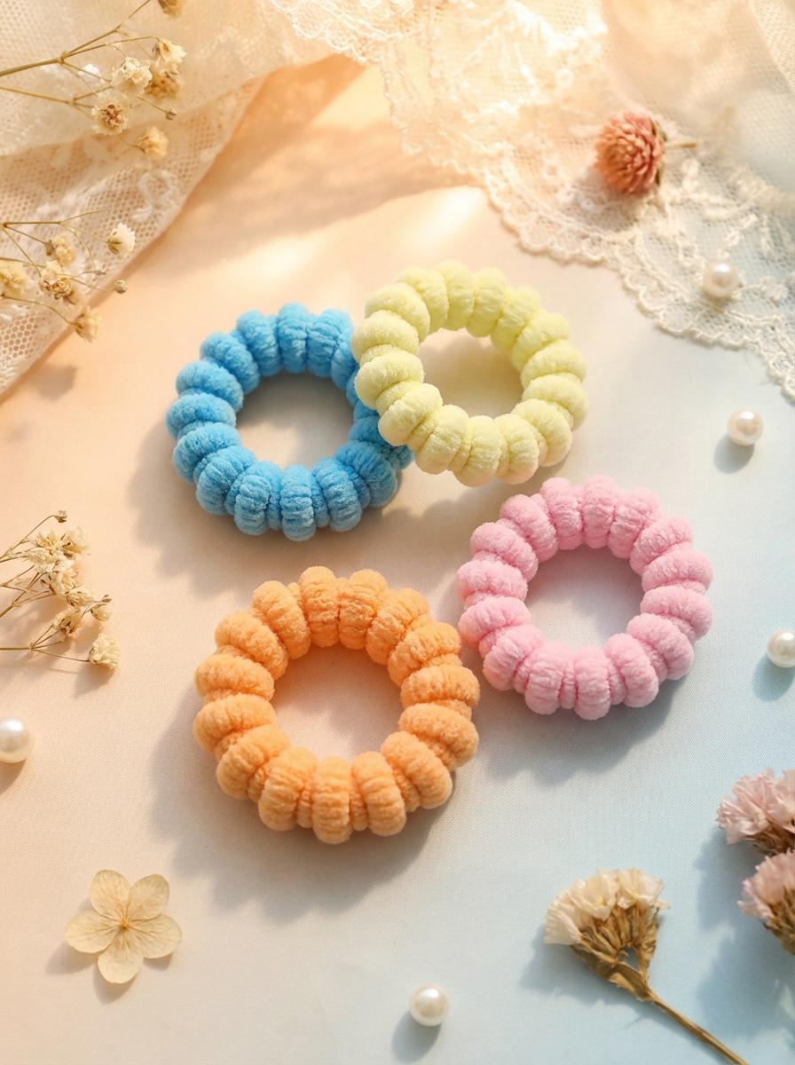 Hair Scrunchies Set – Soft Elastic Hair Ties for All-Day Hold
