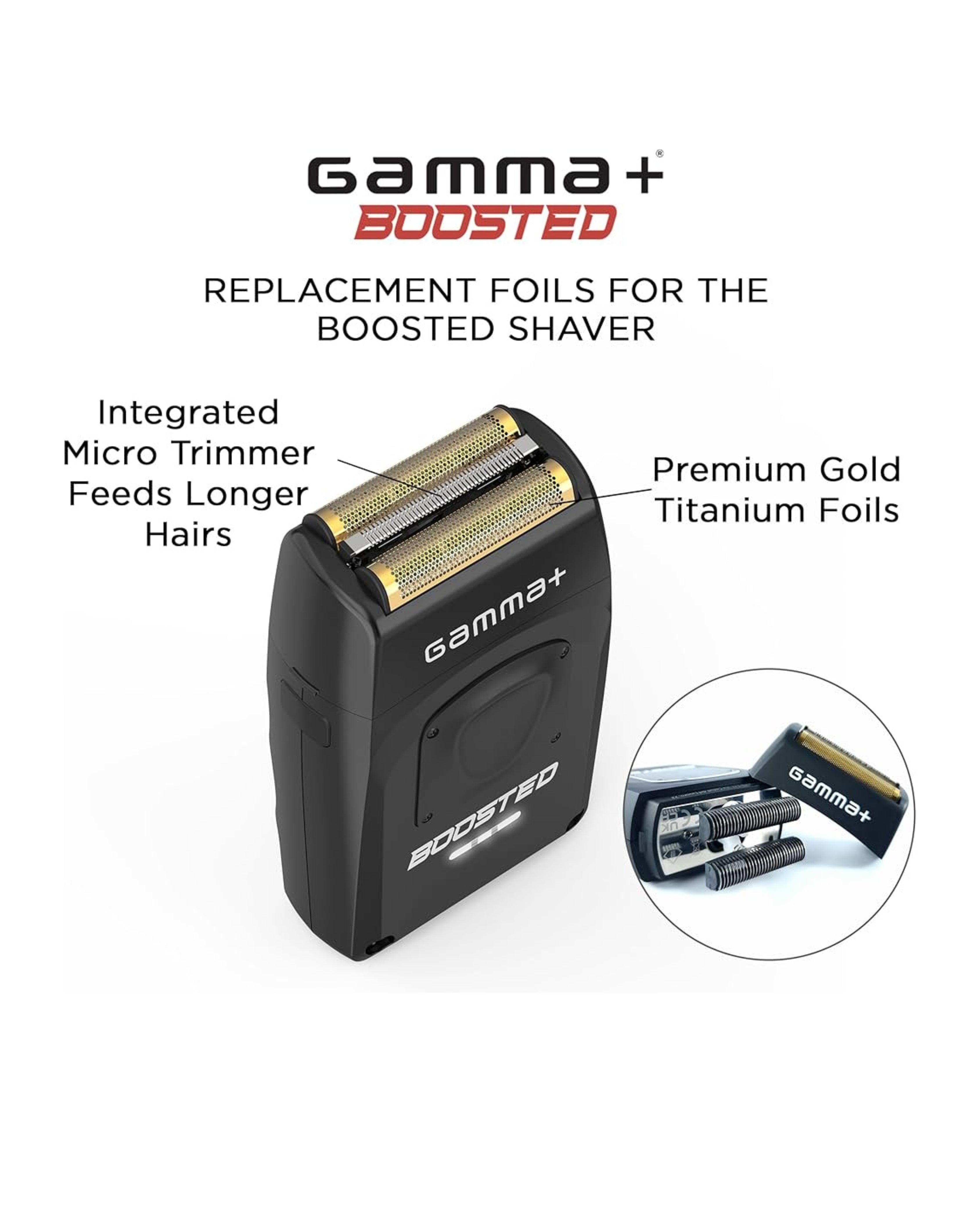 Gamma+ Boosted Electric Shaver with 3 Blades - Cordless Rechargebable  IPX7 Waterproof Shaver