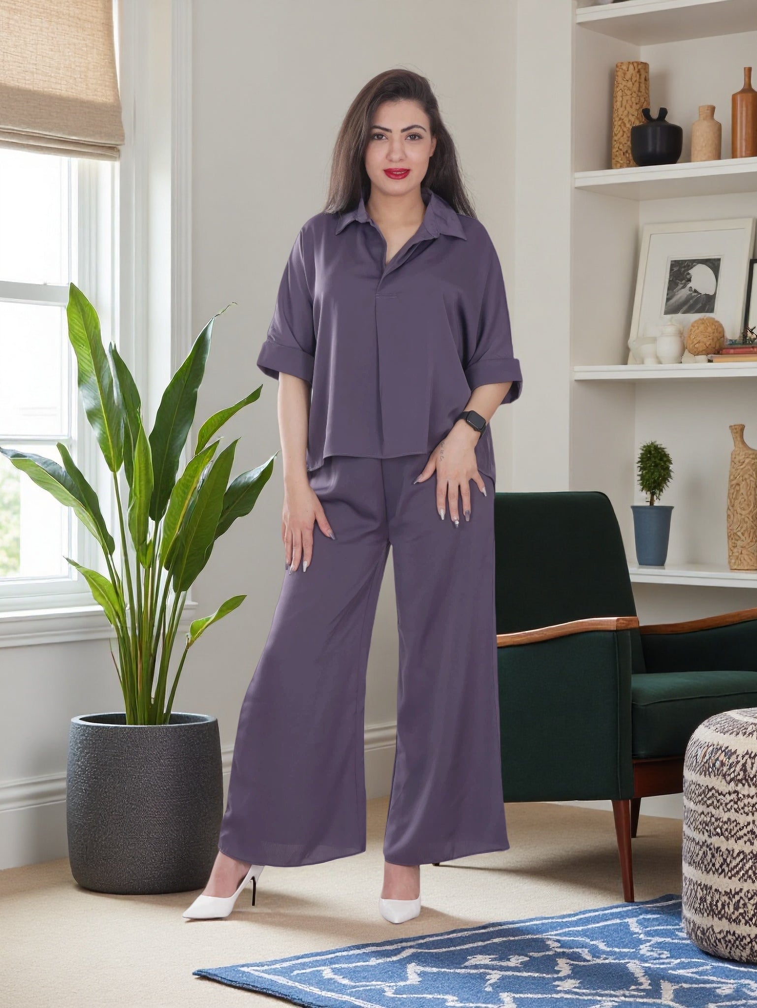 Shirt and Wide leg Trouser set for Women
