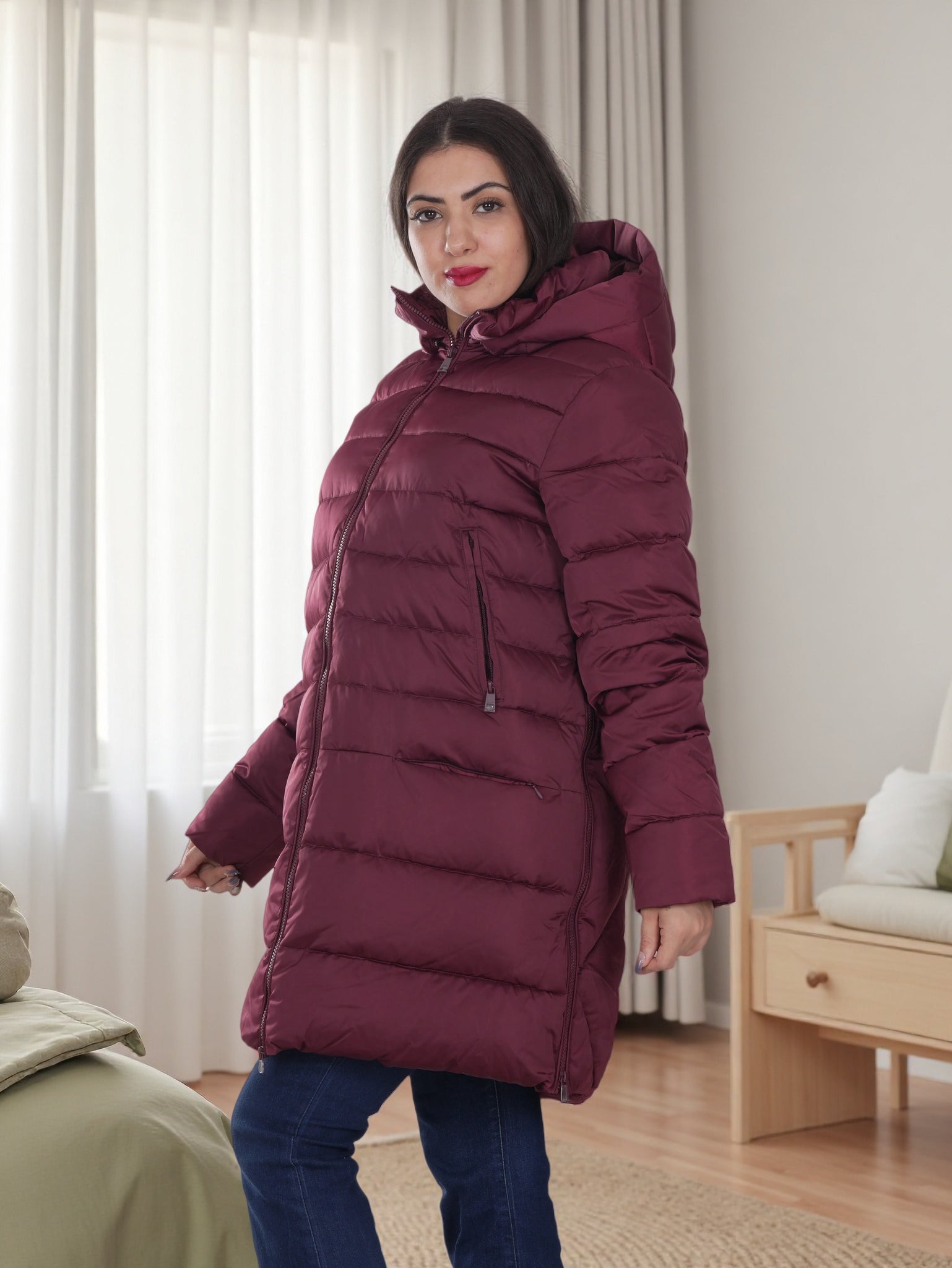 Women’s Long Puffer Jacket with Hood – Ultra Warm Winter Coat | Finelook