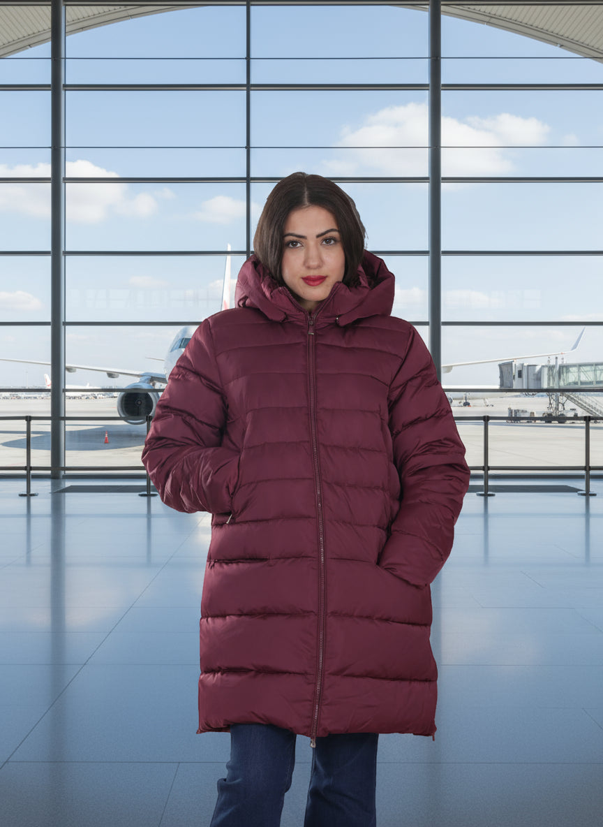 Women’s Long Puffer Jacket with Hood – Ultra Warm Winter Coat | Finelook