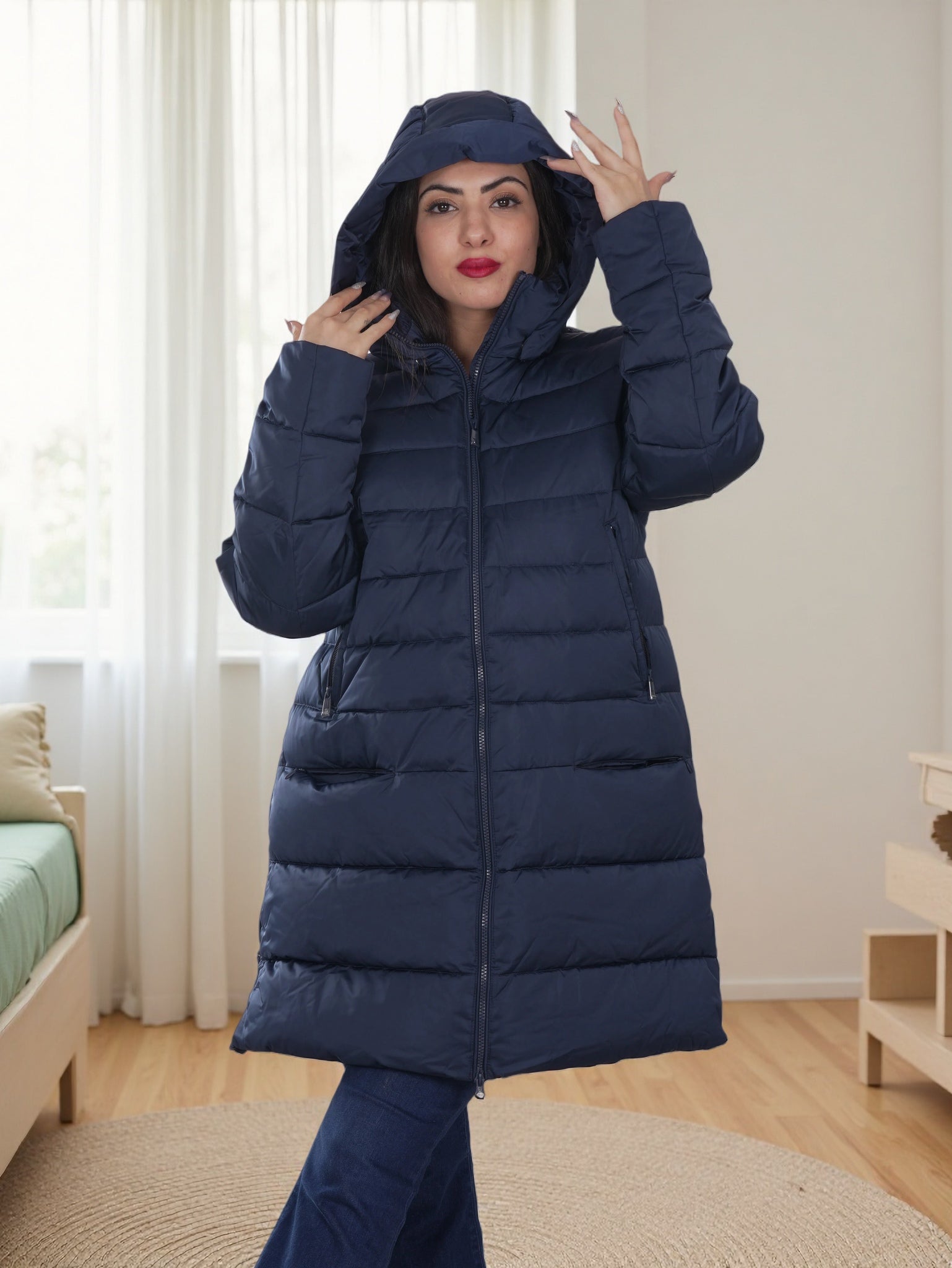 Women’s Long Puffer Jacket with Hood – Ultra Warm Winter Coat | Finelook