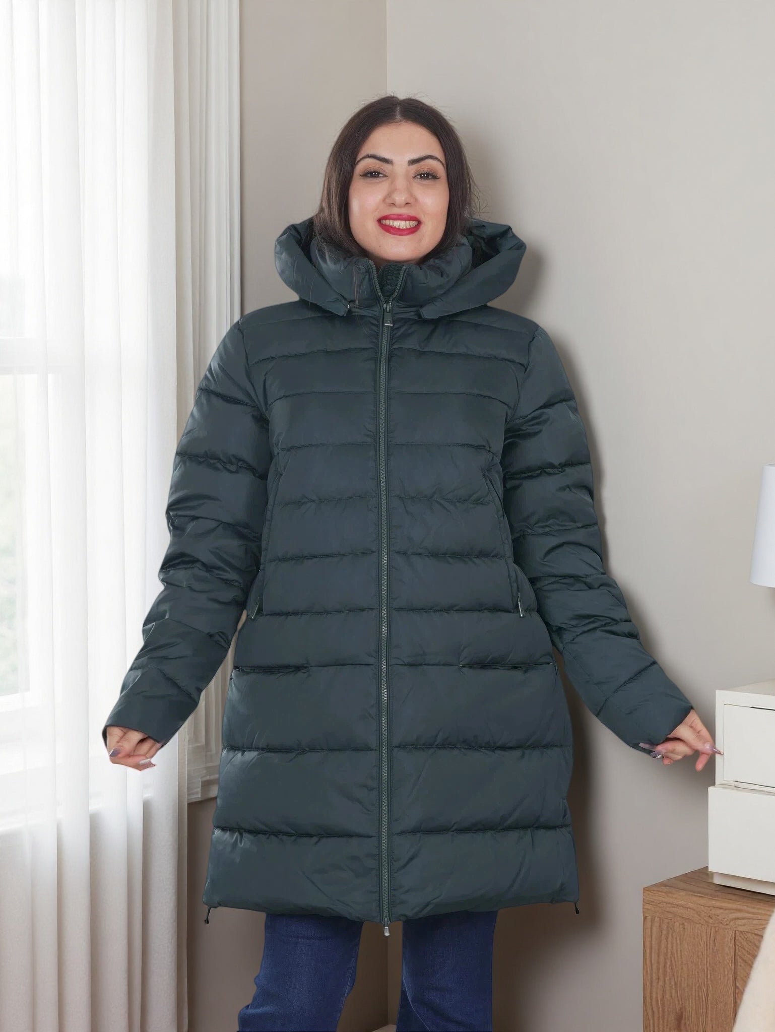 Women’s Long Puffer Jacket with Hood – Ultra Warm Winter Coat | Finelook