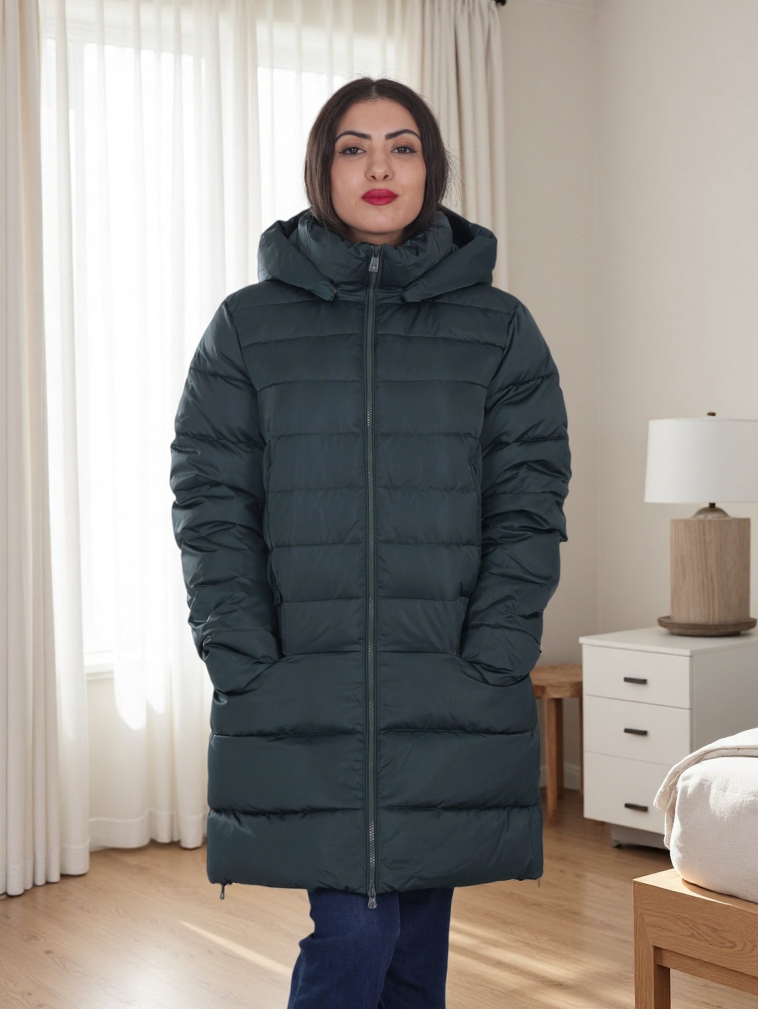 Women’s Long Puffer Jacket with Hood – Ultra Warm Winter Coat | Finelook