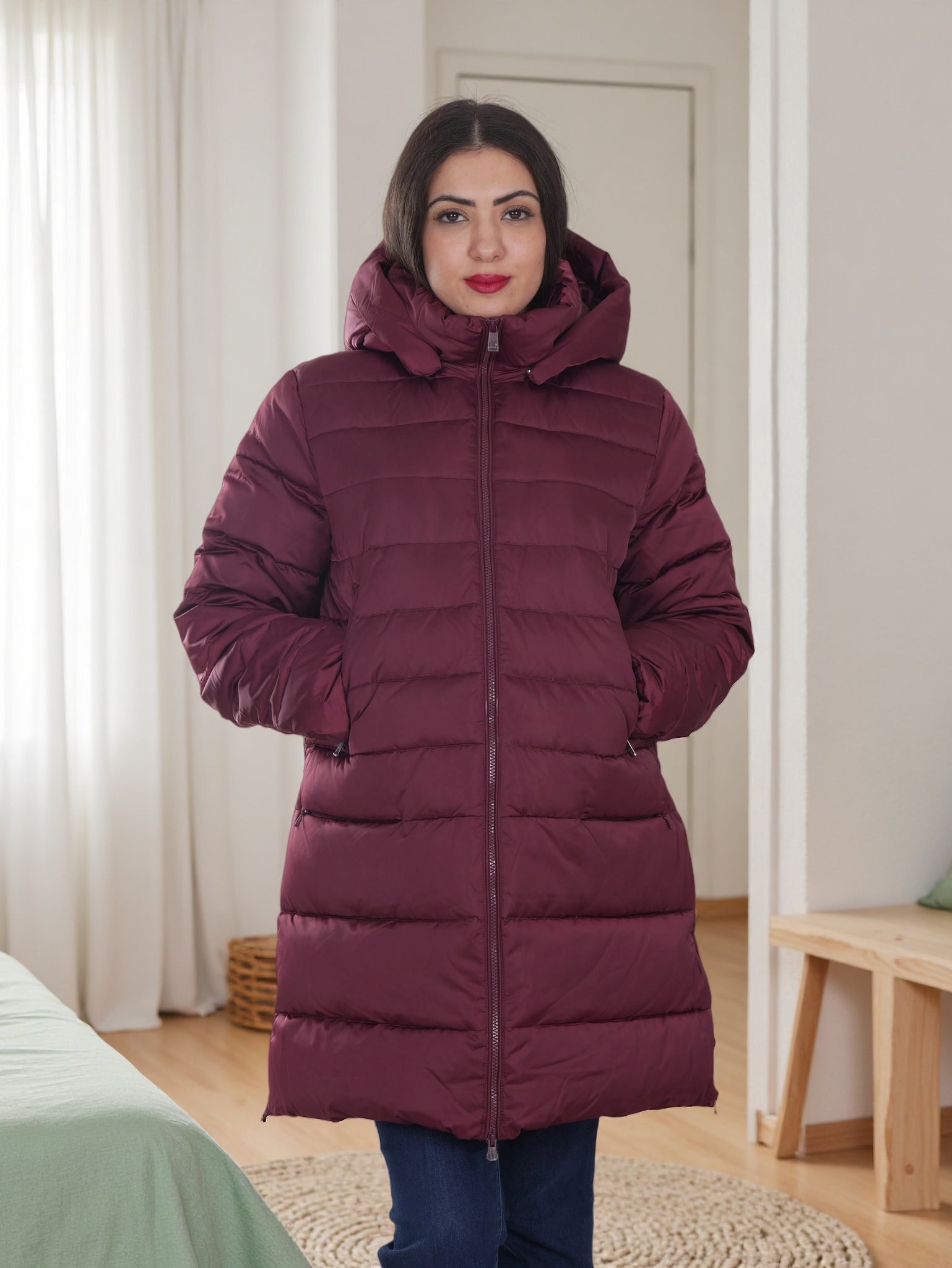 Women’s Long Puffer Jacket with Hood – Ultra Warm Winter Coat | Finelook