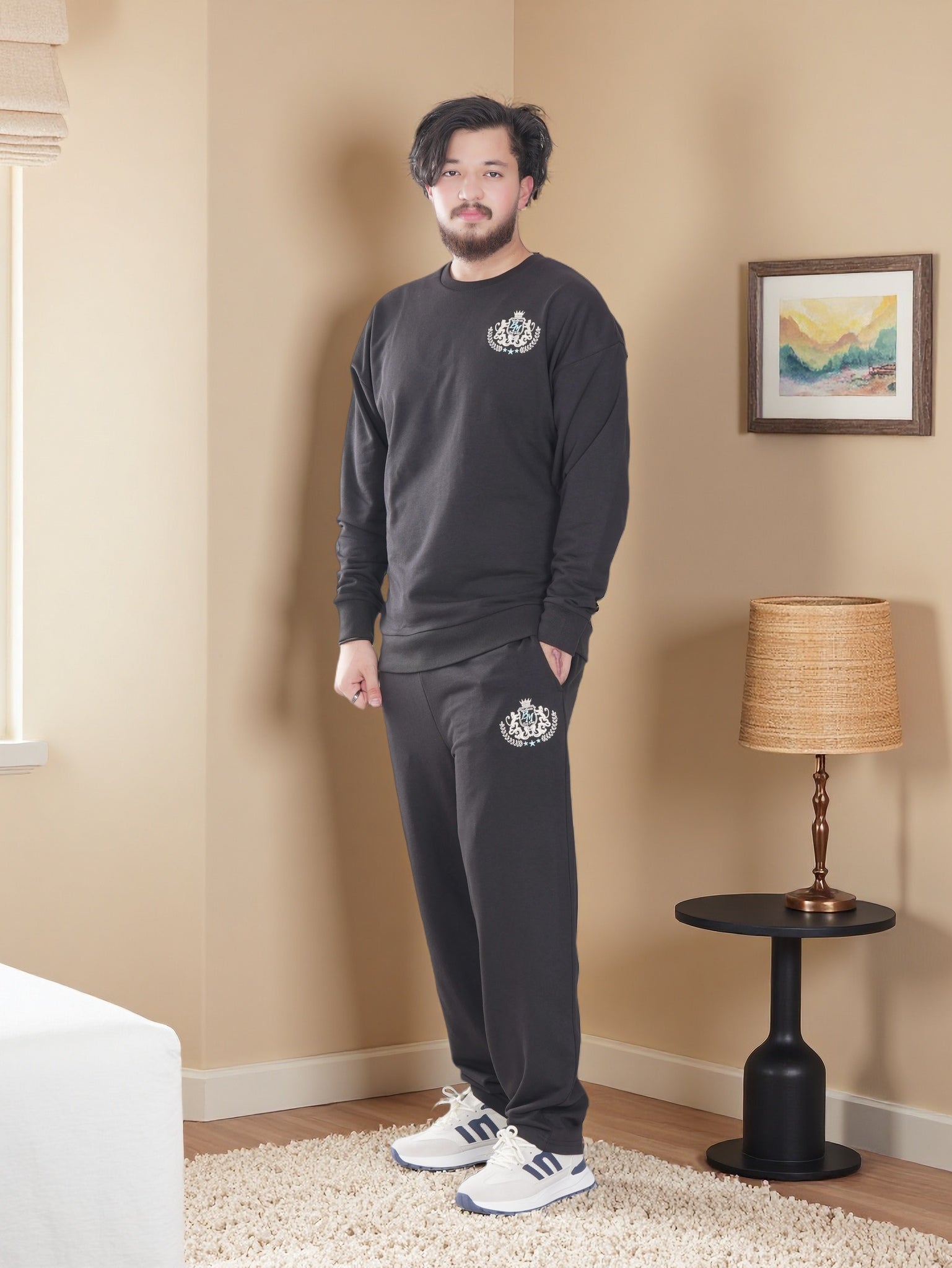 Men’s Premium Crest Logo Sweatshirt & Jogger Set