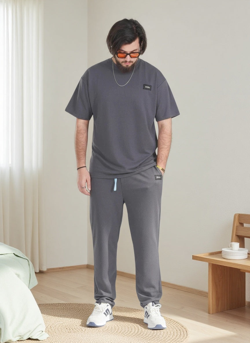 Men’s Premium Lounge Set – Relaxed Fit T-Shirt & Jogger Co-Ord Athleisure Outfit