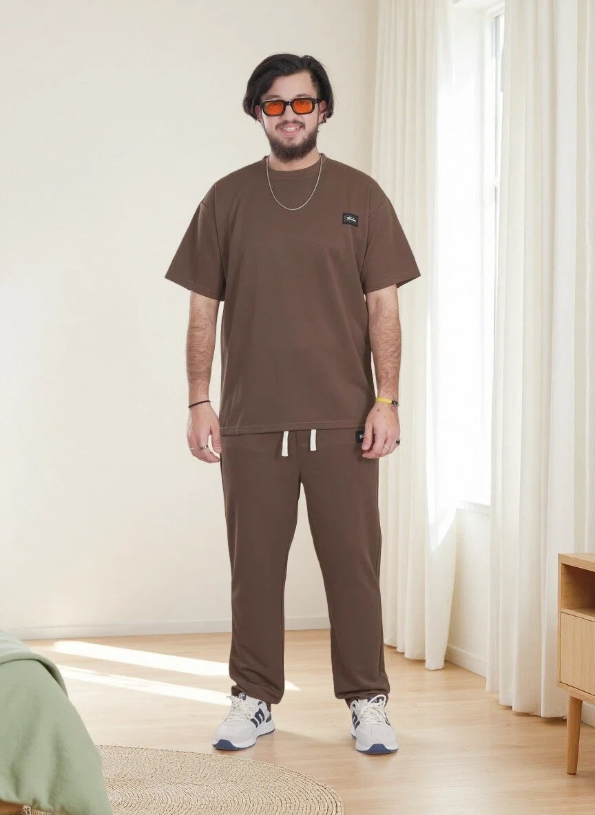 Men’s Premium Lounge Set – Relaxed Fit T-Shirt & Jogger Co-Ord Athleisure Outfit