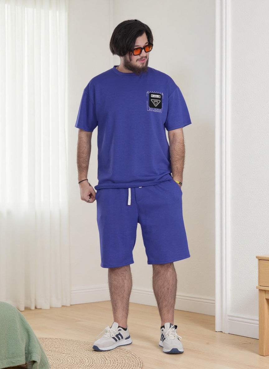 Finelook Premium Lounge Set – Oversized T-Shirt & Shorts Co-Ord for Men