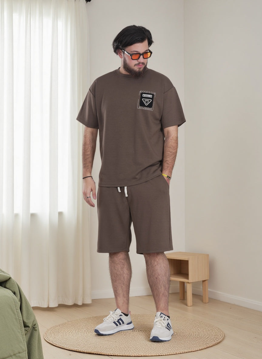 Finelook Premium Lounge Set – Oversized T-Shirt & Shorts Co-Ord for Men