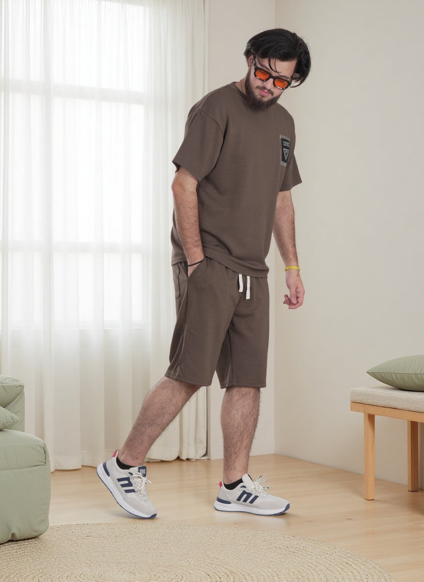 Finelook Premium Lounge Set – Oversized T-Shirt & Shorts Co-Ord for Men
