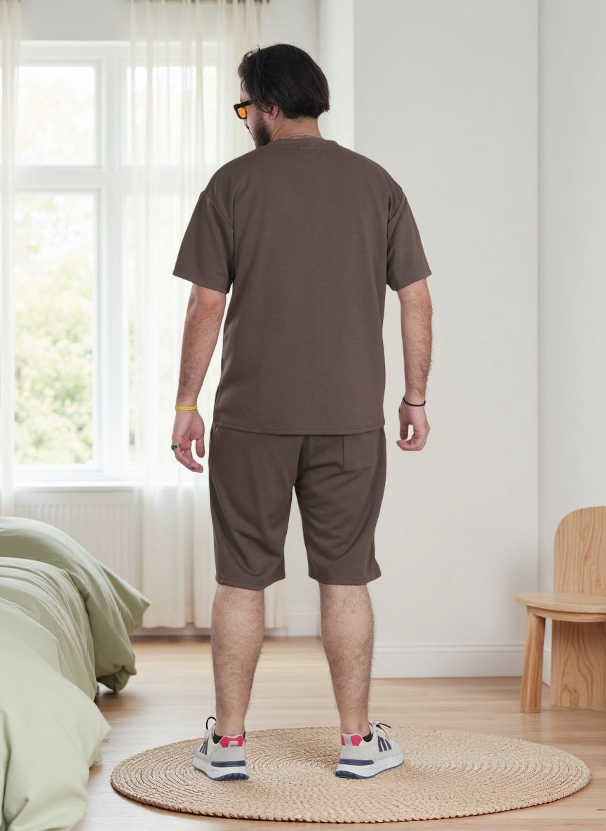 Finelook Premium Lounge Set – Oversized T-Shirt & Shorts Co-Ord for Men