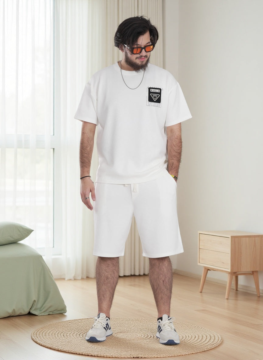 Finelook Premium Lounge Set – Oversized T-Shirt & Shorts Co-Ord for Men