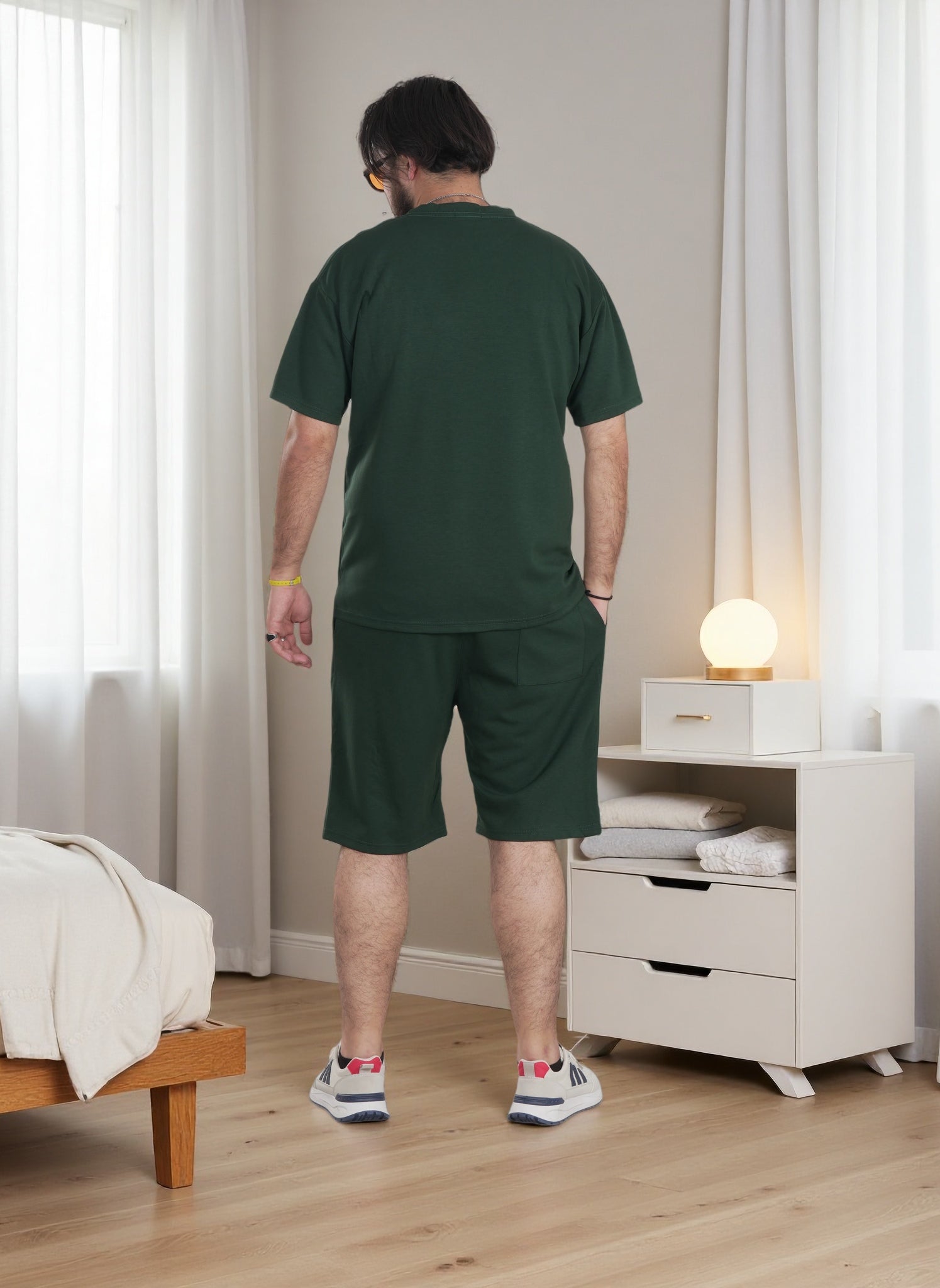 Finelook Premium Lounge Set – Oversized T-Shirt & Shorts Co-Ord for Men