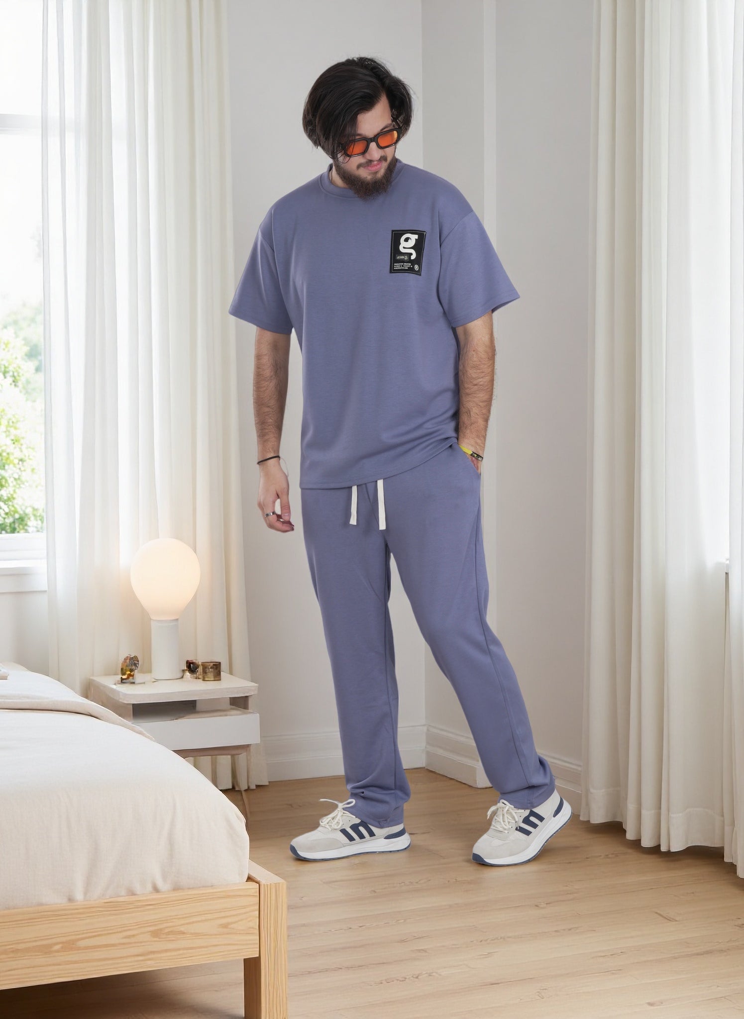 Finelook Premium Lounge Set – T-Shirt & Jogger Sweatpants Co-Ord for Men | Casual Streetwear Tracksuit