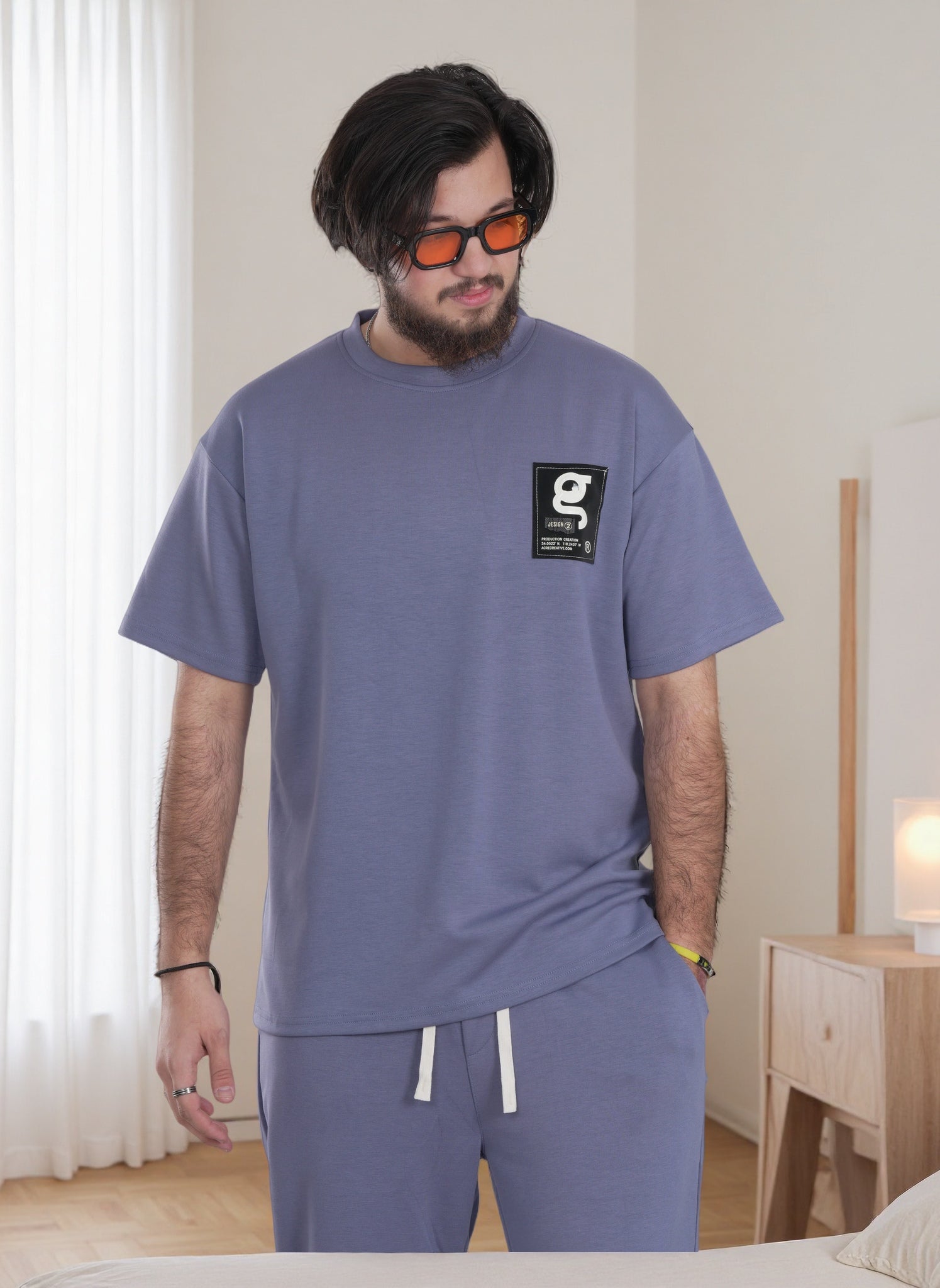 Finelook Premium Lounge Set – T-Shirt & Jogger Sweatpants Co-Ord for Men | Casual Streetwear Tracksuit