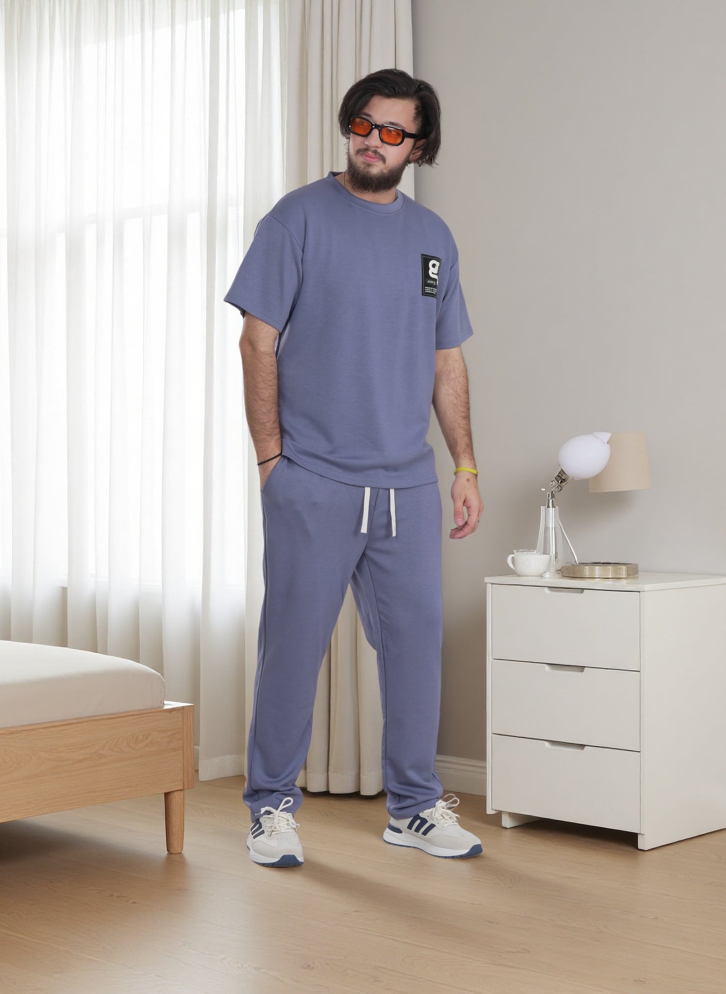 Finelook Premium Lounge Set – T-Shirt & Jogger Sweatpants Co-Ord for Men | Casual Streetwear Tracksuit