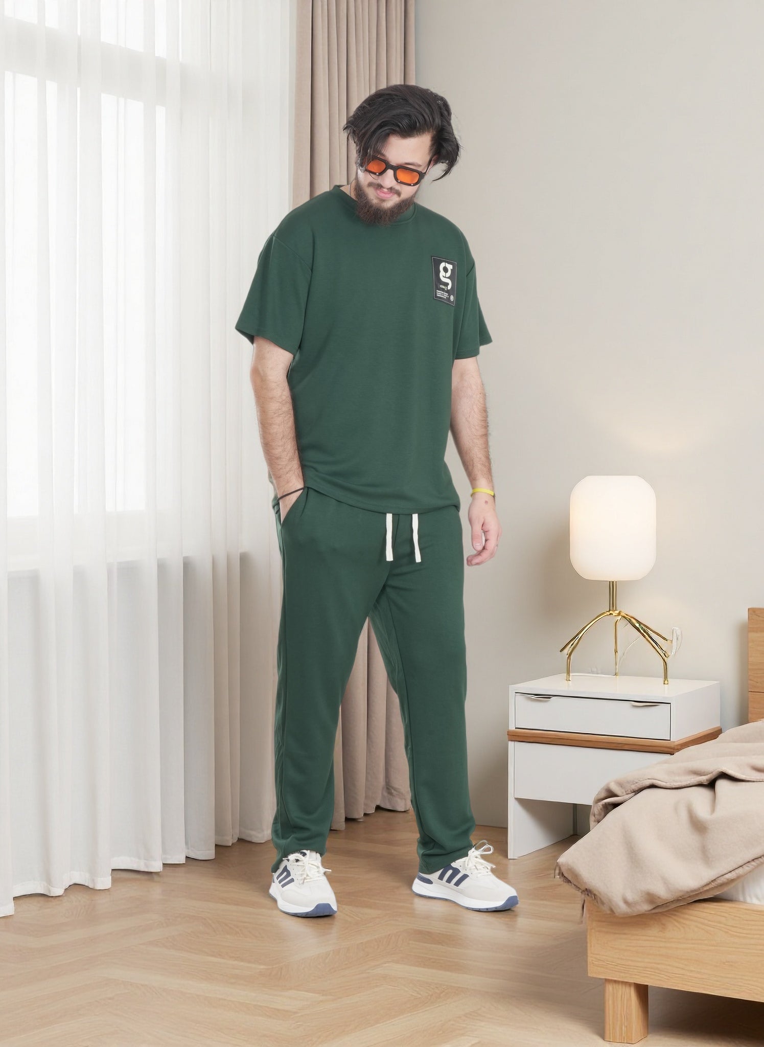 Finelook Premium Lounge Set – T-Shirt & Jogger Sweatpants Co-Ord for Men | Casual Streetwear Tracksuit