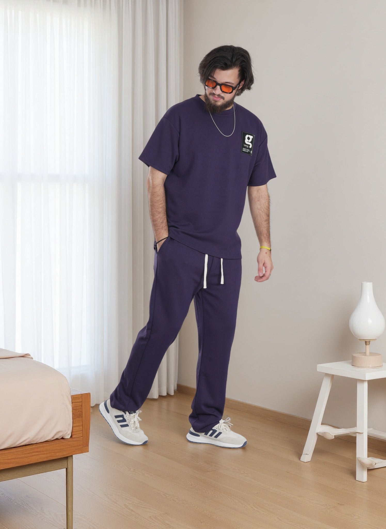 Finelook Premium Lounge Set – T-Shirt & Jogger Sweatpants Co-Ord for Men | Casual Streetwear Tracksuit